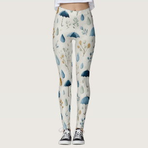Leggings Jardín Sereno Floral Patrón de Lluvia (3)