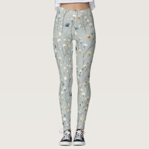 Leggings Jardín Sereno Floral Patrón de Lluvia (7)