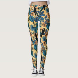 Leggings Jardín táctil en amarillo y azul