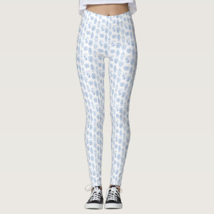 Leggings Jarrones Clásicos De Cantante Blanco Y Azul