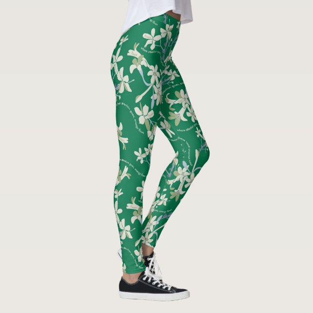 Leggings Jasmin VERDE primavera floral yoga pilates pantalo (Derecha)