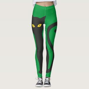 LEGGINGS JAULAS DE PANTALLA DE YOGA DE GATO NEGRO