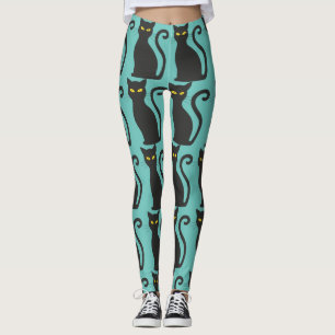 LEGGINGS JAULAS DE PANTALLA DE YOGA DE GATO NEGRO