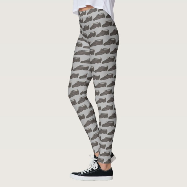 Leggings Jazz Zapate bailarín de danza gris negro (Izquierda)