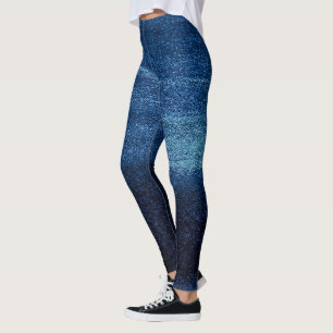 Leggings Jean modernos y geniales azules Leyendas abstrac