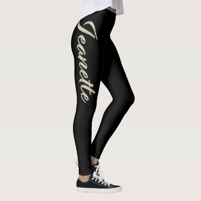 Leggings Jeanette white gold Handwriting Hose (Derecha)