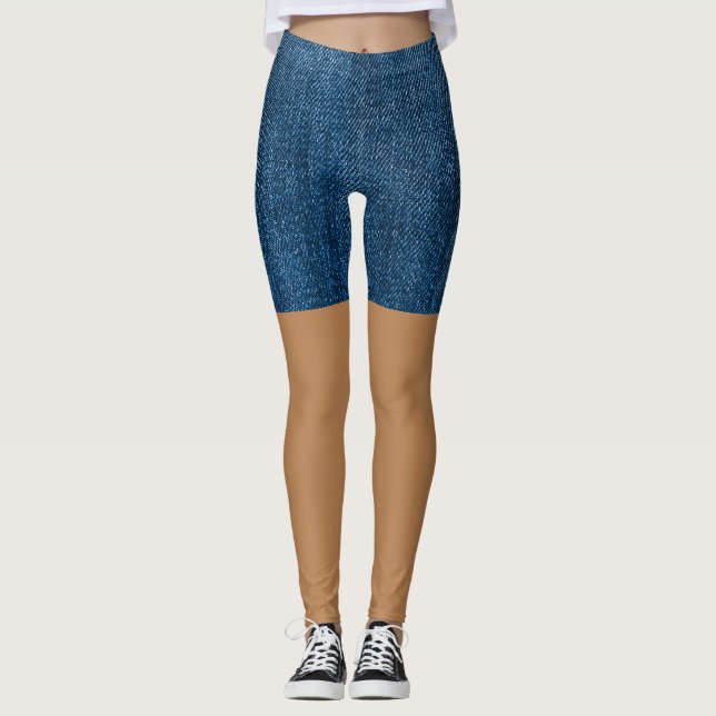 Leggings Jeans de bonito Blue Faux Shorts (Anverso)