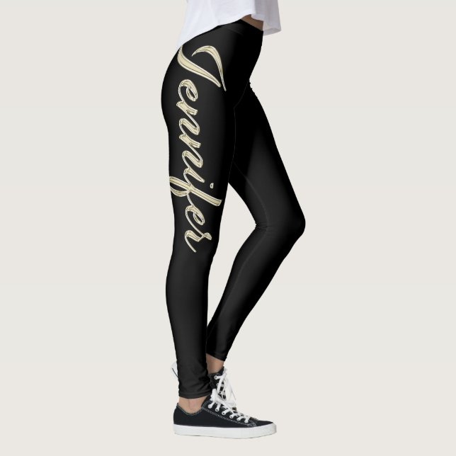 Leggings Jennifer white gold Handwriting Hose (Derecha)