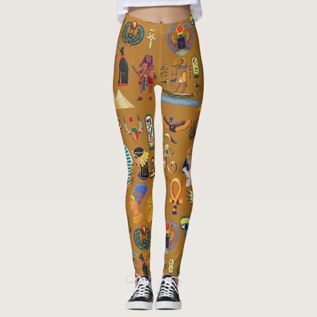Leggings Jeroglífico del patrón jeroglífico egipcio antiguo (Anverso)