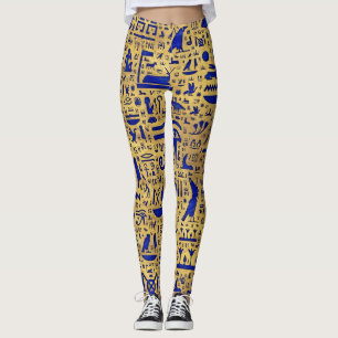 Leggings Jeroglífico egipcio Lapis Lazuli y Gold