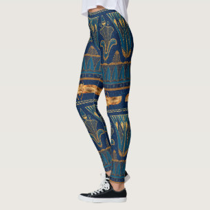 Leggings Jeroglíficos Egipcios Purpurina Dorado de escaraba