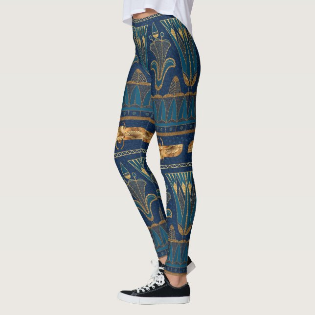 Leggings Jeroglíficos Egipcios Purpurina Dorado de escaraba (Izquierda)