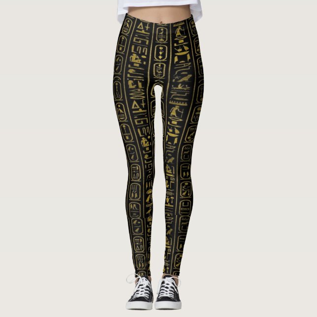 Leggings Jeroglíficos Egitología Símbolos de Egipto antiguo (Anverso)