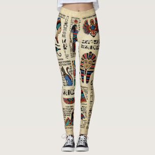 Leggings Jeroglíficos y deidades egipcios en papiros