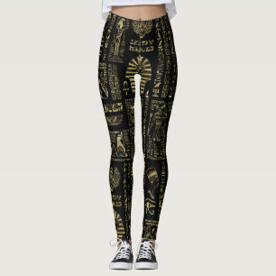 Leggings Jeroglíficos y oro egipcios de las deidades en