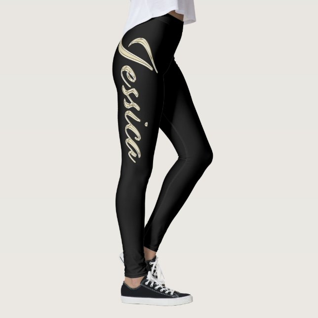 Leggings Jessica white gold Handwriting Hose (Derecha)