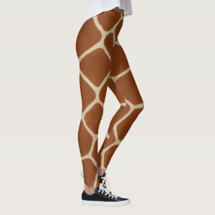 Leggings Jirafa juguetona estampado de Halloween marrón cál