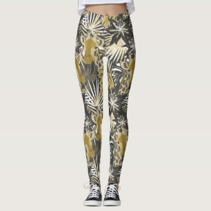 Leggings jirafas en el bosque nocturno.