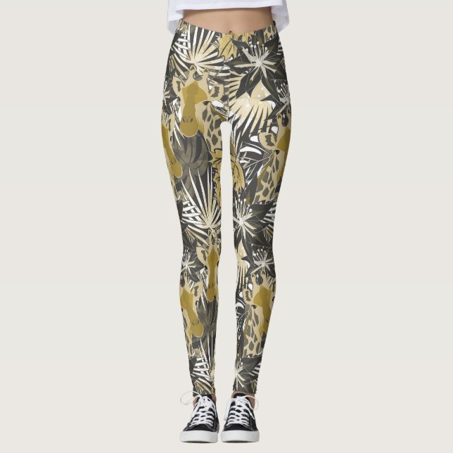 Leggings jirafas en el bosque nocturno. (Anverso)