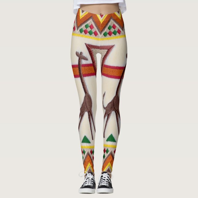 Leggings jirafas en las piernas de África (Anverso)