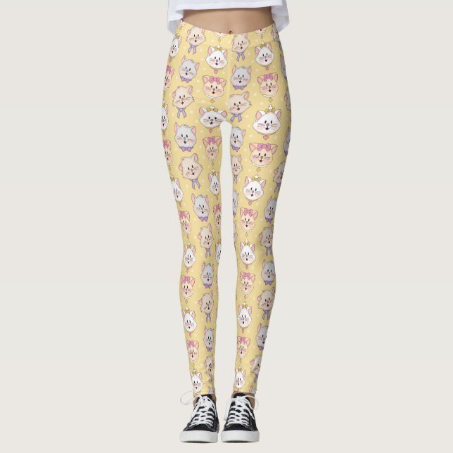 Leggings JollyKins gatitos amarillo (Anverso)