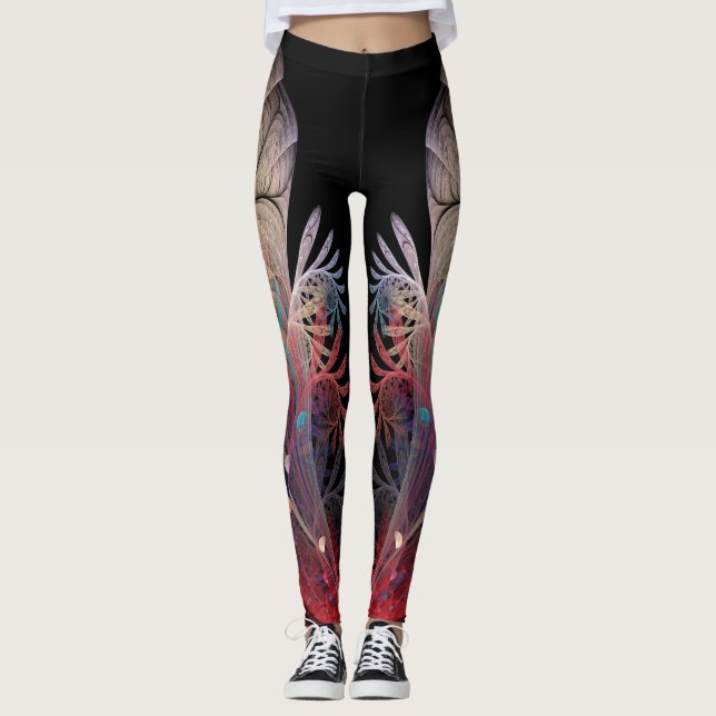 Leggings Jonglage Resumen arte fractal moderno de fantasía (Anverso)