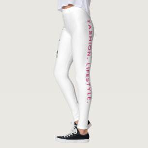 Leggings Joven Chica de moda - Esbozo en negro, blanco y ro