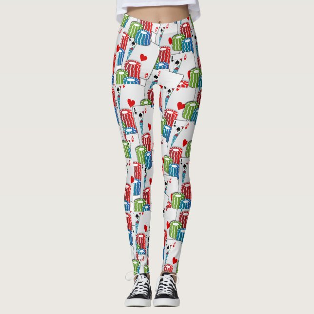 Leggings Juego de cartas de casino de Las Vegas Blackjack (Anverso)