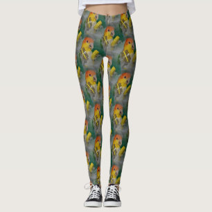 Leggings Juego de loro caique blanco con vientre