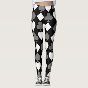 Leggings Juegos de la tarjeta, monocromáticos