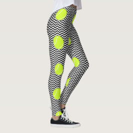 Leggings Jugador de tenis Zigzag con bolas de tenis blancas
