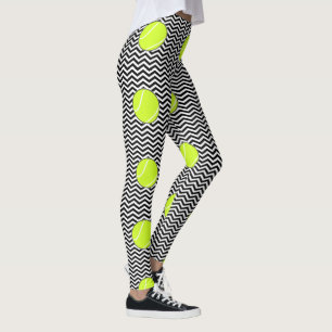 Leggings Jugador de tenis Zigzag con bolas de tenis blancas