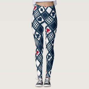 Leggings Jugar a las cartas de juego palas corazones cruza 