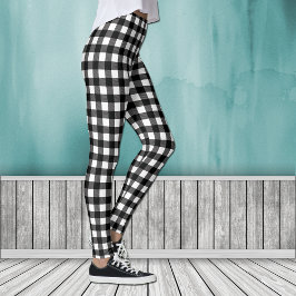 Leggings Juguete de búfalo de lumberjack blanco negro