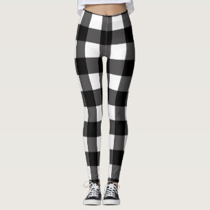 Leggings Juguete negro y blanco para búfalo Gingham a cuadr