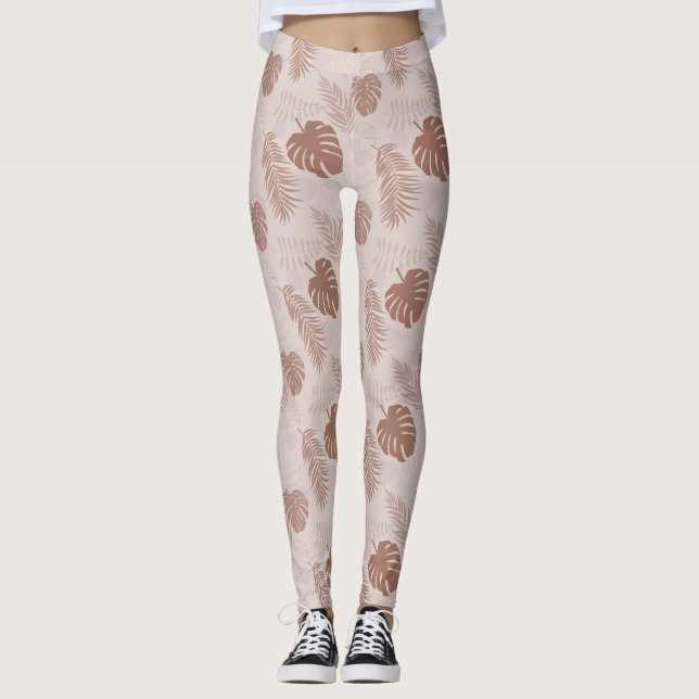Leggings Jungla Monstera Mocha Mousse Beige (Anverso)