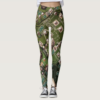 Leggings Junta de circuito verde del ejército