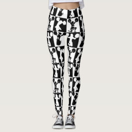 LEGGINGS JUNTAS DE LÍDERES GEOMÉTRICOS NEGROS Y BLANCOS