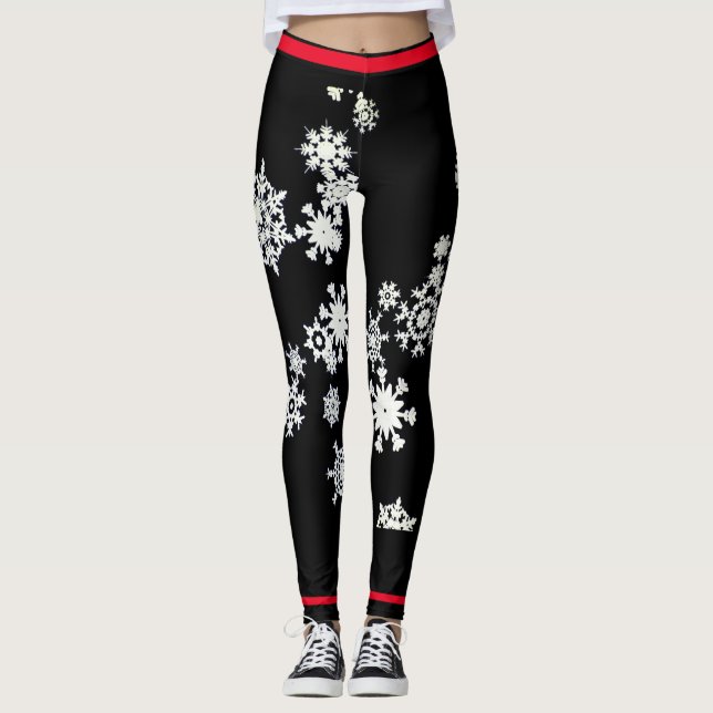Leggings JUNTAS personalizados SNOWFLAKE CON ROJO (Anverso)