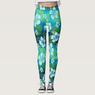 Leggings Kalani Tie Dye Mezcla Hibiscus Tropical - Verde az