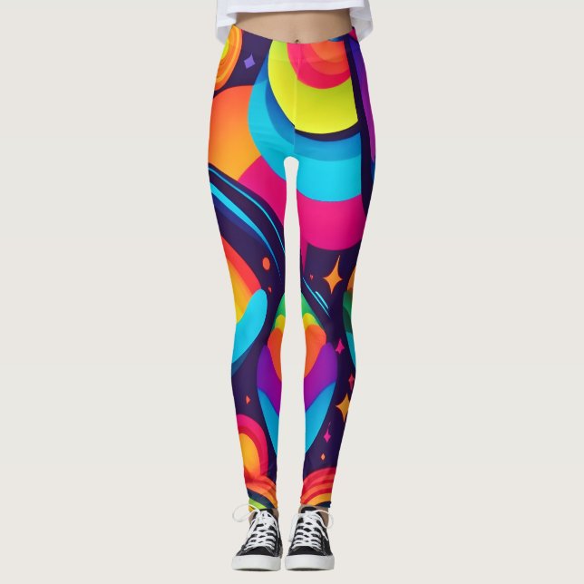 Leggings Kaleidoscopio cósmico vibrante (Anverso)
