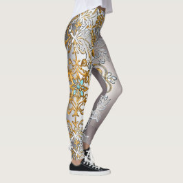 Leggings Kaleidoscopio De Tapiz De Oro Y Plata