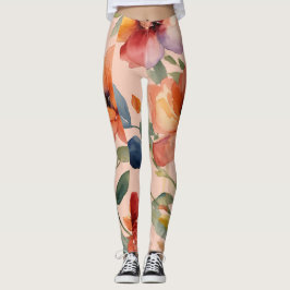 Leggings Kaleidoscopio floral: diseño de flores multicolor