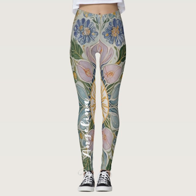Leggings Kaleidoscopio floral personalizado (Anverso)