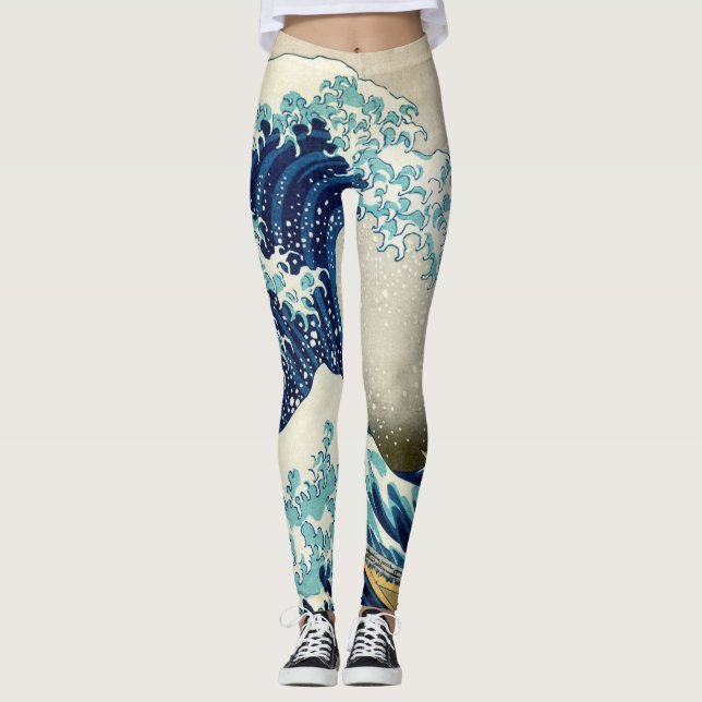 Leggings Katsushika Hokusai - La gran ola de Kanagawa (Anverso)