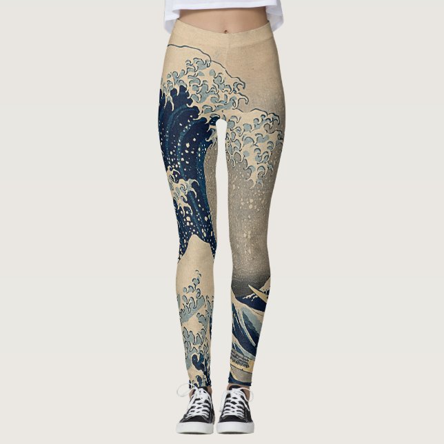 Leggings Katsushika Hokusai. La gran ola de Kanagawa (Anverso)