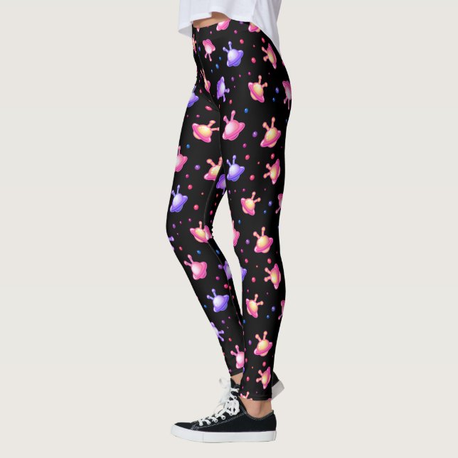 Leggings Kawaii Alien UFO Decora Kei (Izquierda)
