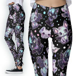 Leggings Kawaii Cat-Bat Pastel Gótico estilo Harajuku<br><div class="desc">Explore el encantador encanto de mis leggings Kawaii Cat-Bat Pastel, con deliciosos motivos de gatos y gatitos. Aprovecha el encanto del gótico pastel con motivos violeta, lila y violeta sobre un fondo negro y elegante. Ideal para los amantes de la moda kawaii y Harajuku, estas leyendas le dan un toque...</div>