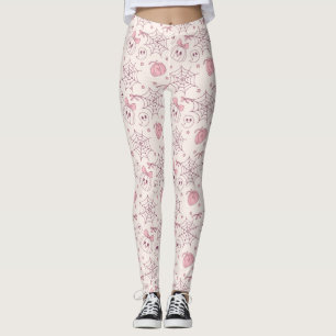 Leggings Kawaii Fantasmas y Calabaza Rosada de Halloween (2