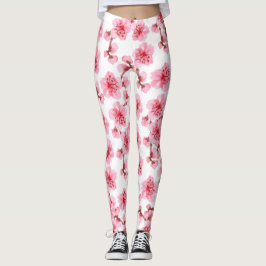 Leggings kawaii pink cherry blossoms